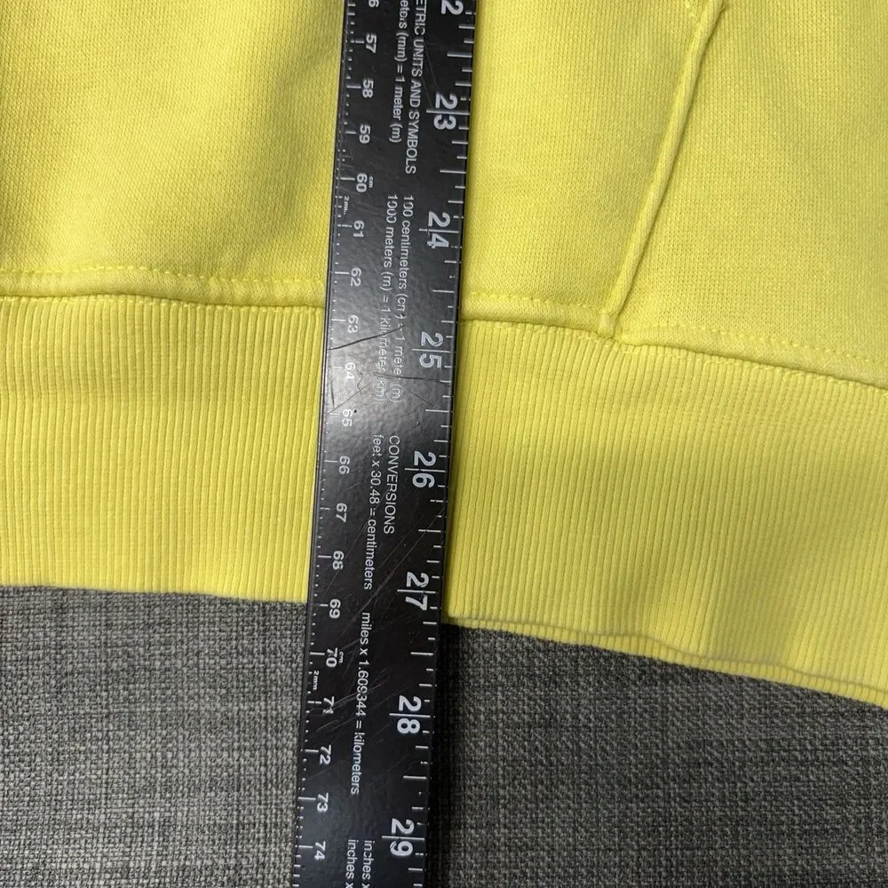The North Face Yellow Graphic Print Pullover Hoodie Men's XL Fleece Long Sleeve